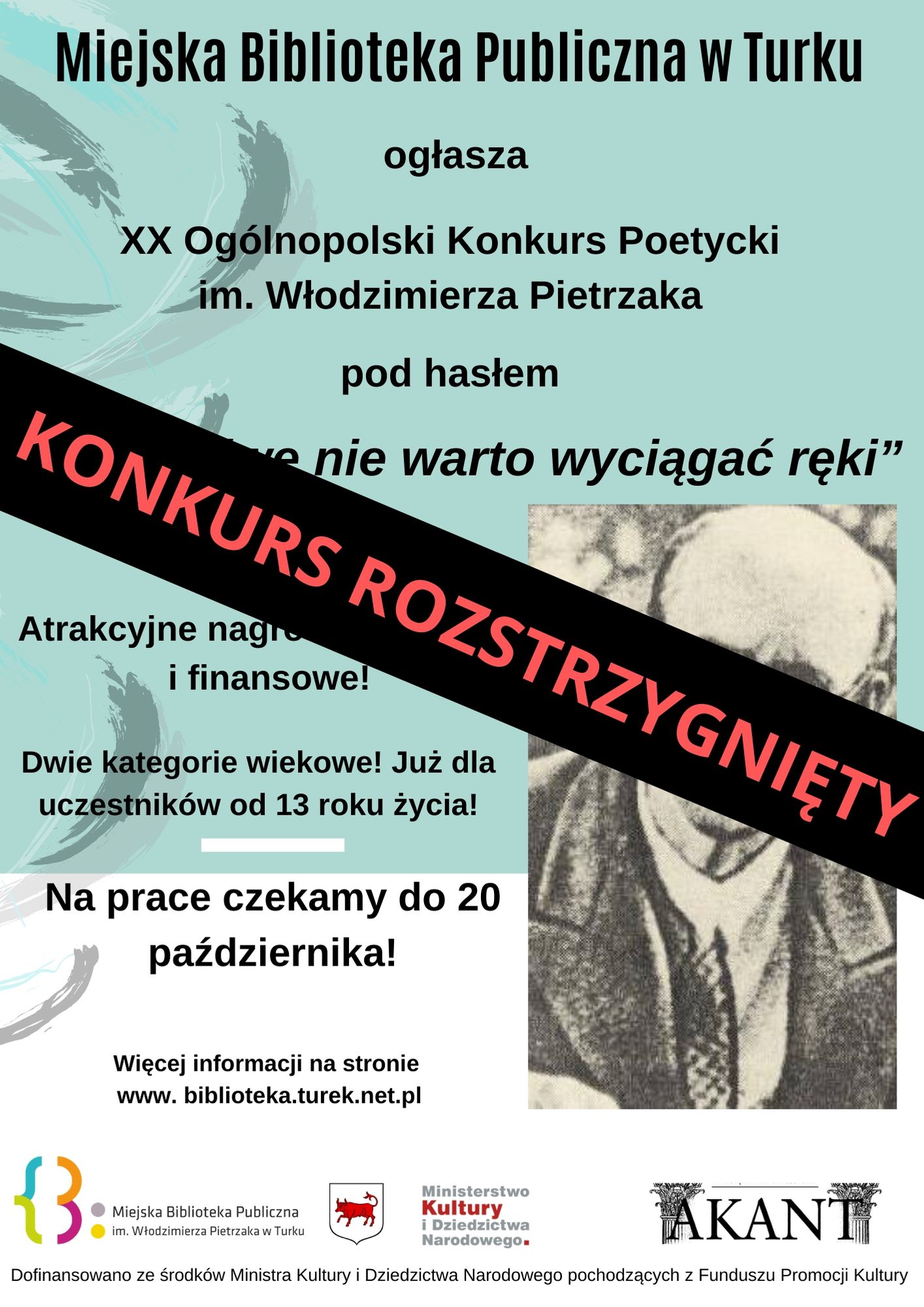 Czytaj więcej o: XX Ogólnopolski Konkurs Poetycki im. Włodzimierza Pietrzaka rozstrzygnięty
